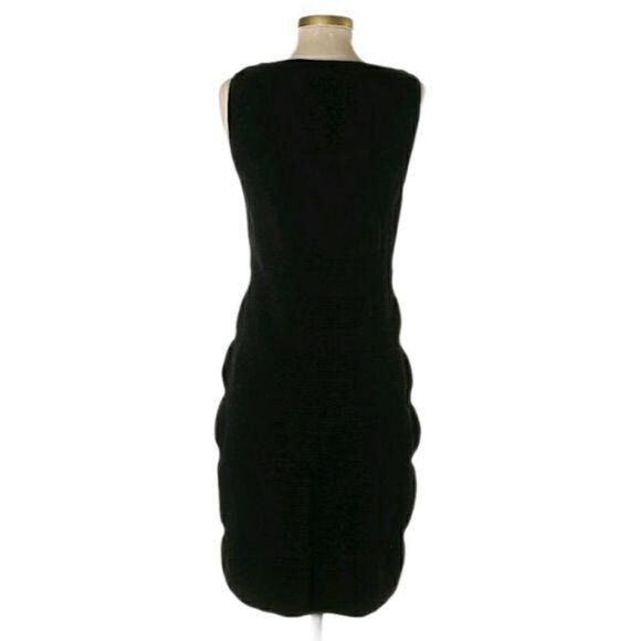 Carmen Marc Valvo Bodycon Bandage Rib Textured Knit Sleeveless Dress Black Sz XS - Picture 7 of 11
